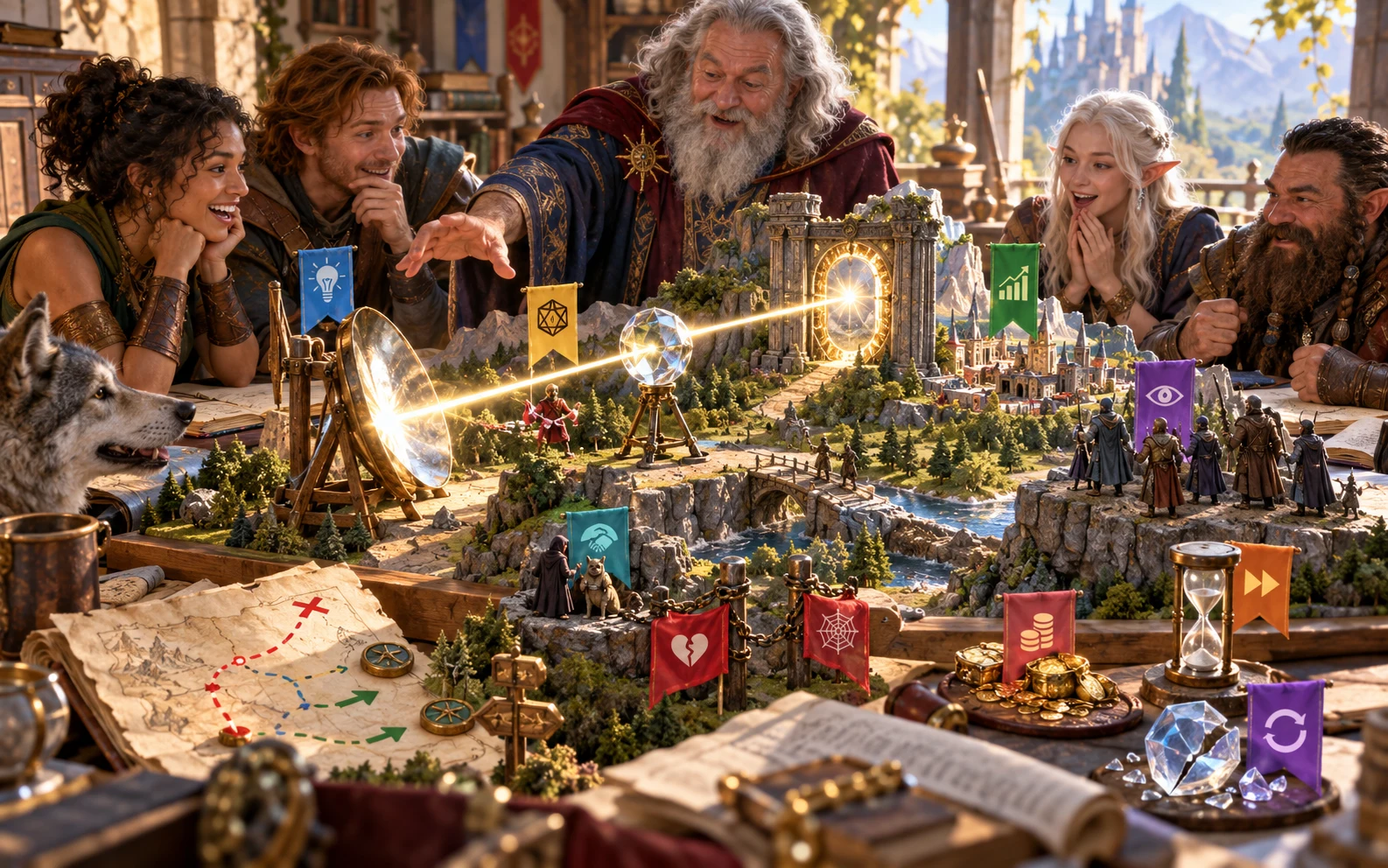 Illustrative tabletop scene connecting reasons, witnesses and strings attached to an unlikely success.